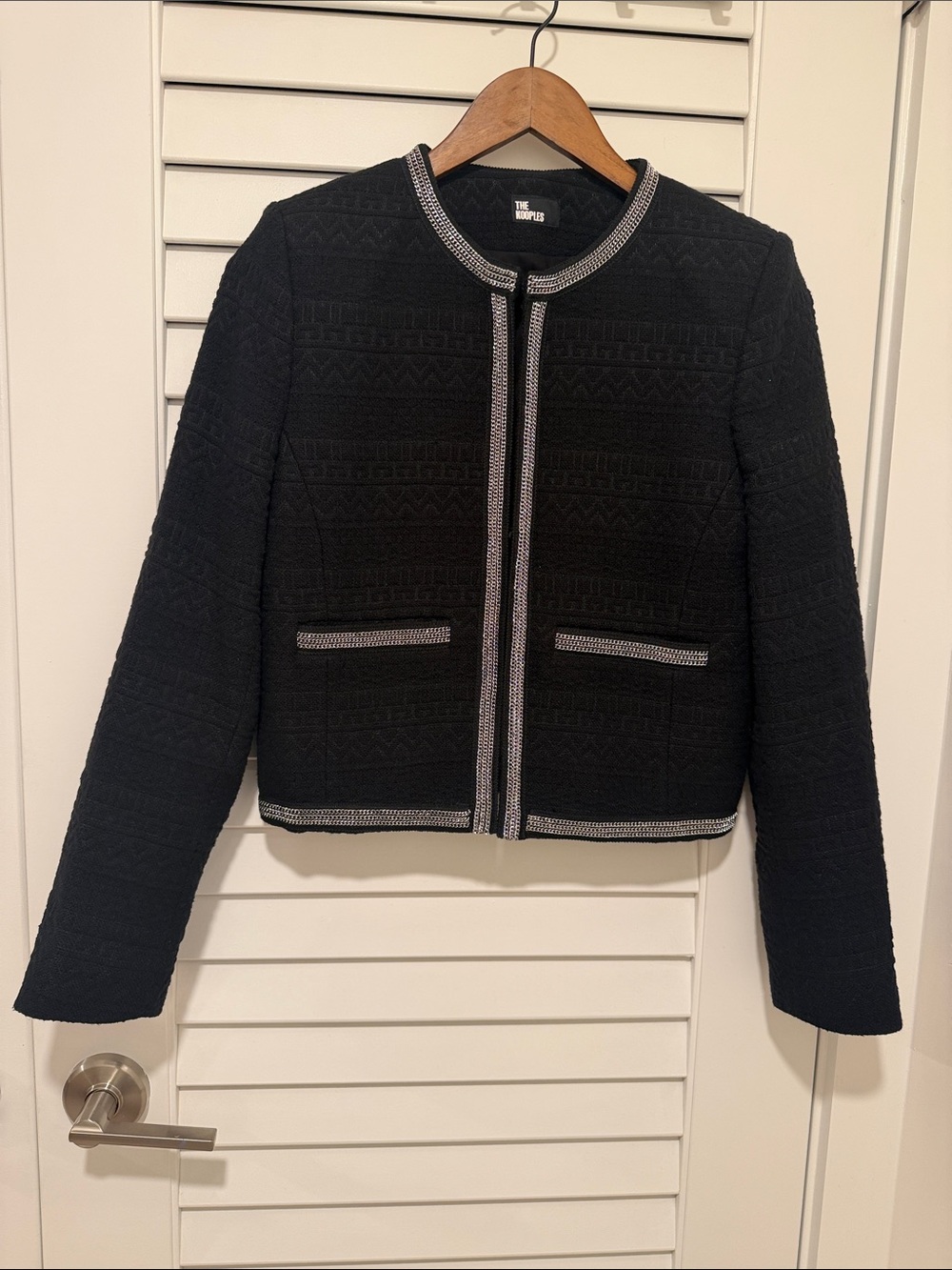 The Kooples Black Tweed Jacket with Trim
